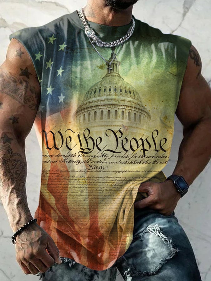 Men'S We the People Print Casual Vest