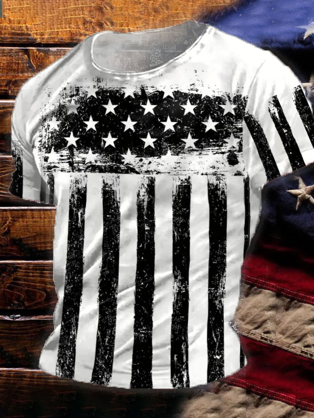 Men's 4th of July Flag Print T-Shirt