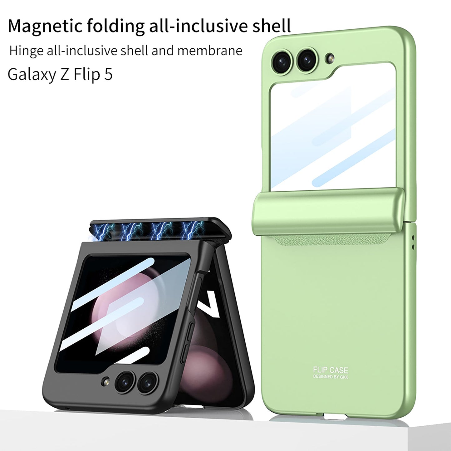 Magnetic All-included Shockproof Plastic Hard Cover For Samsung Galaxy Z Flip5 Flip4 Flip3