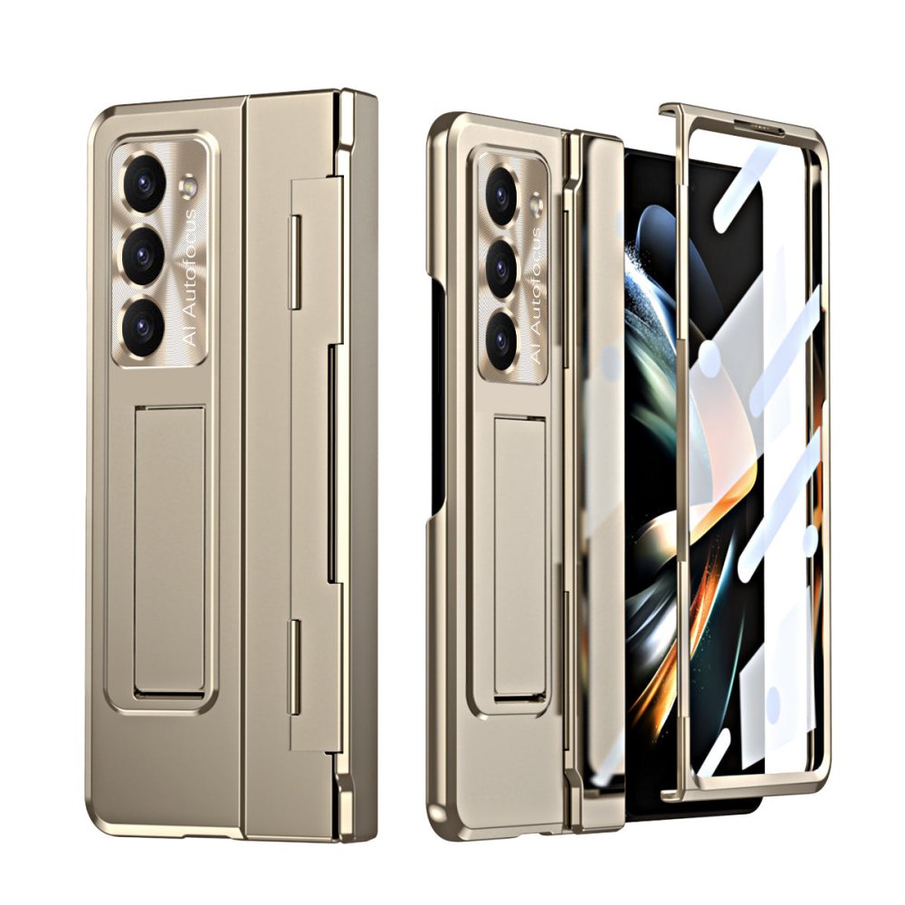 Armor Electroplated Anti-fall Protective Phone Case For Samsung Galaxy Z Fold3/4/5 With Back Screen Glass - eewoldia