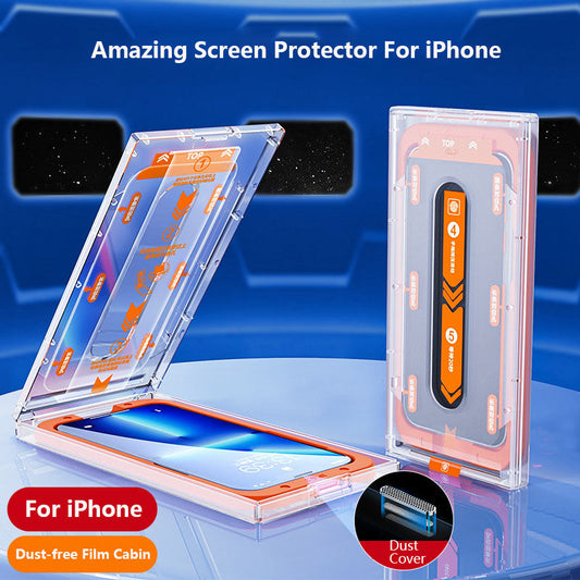 Premium Screen Protector For iPhone With Dust-free Film Mounter