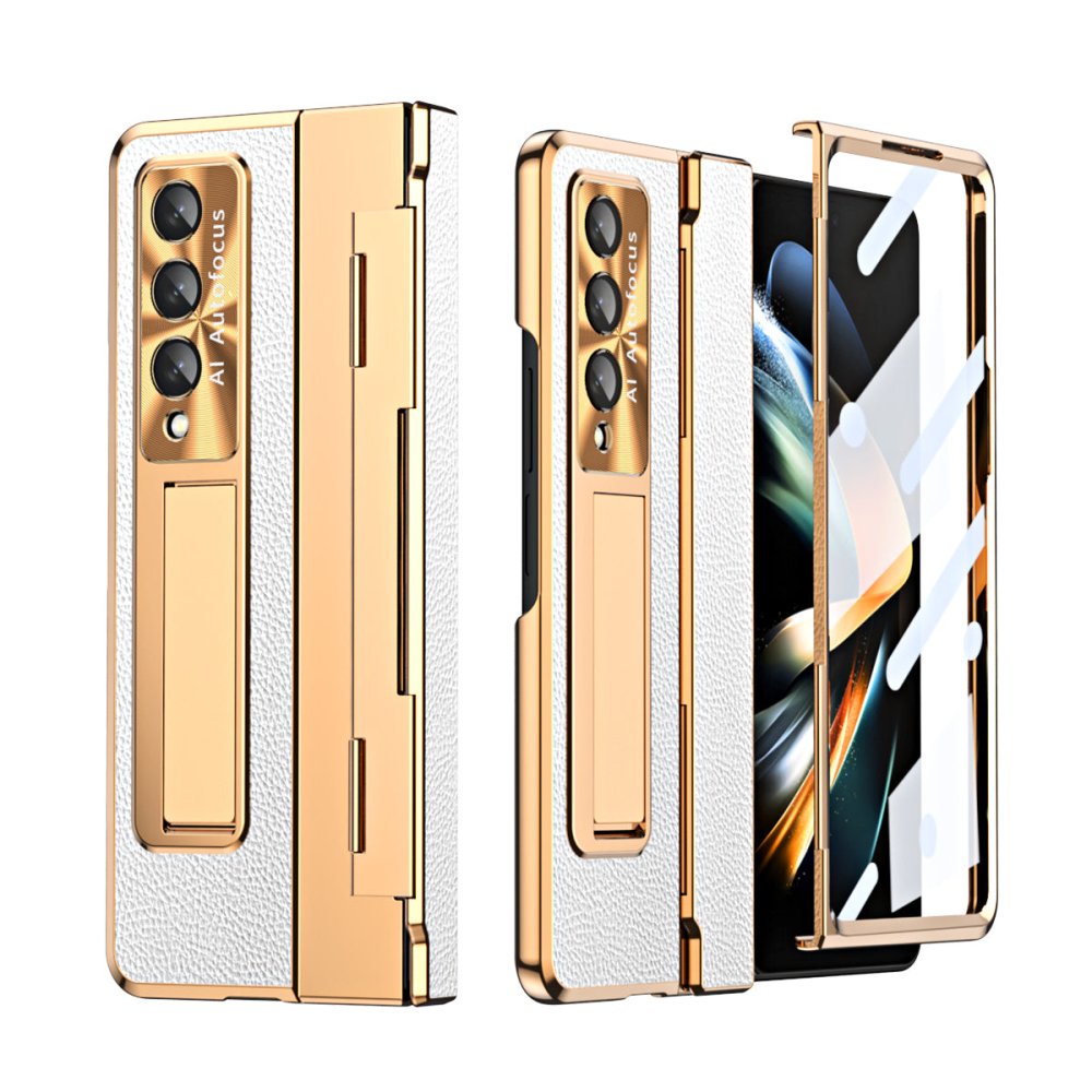 Armor Electroplated Anti-fall Protective Phone Case For Samsung Galaxy Z Fold3/4/5 With Back Screen Glass - eewoldia