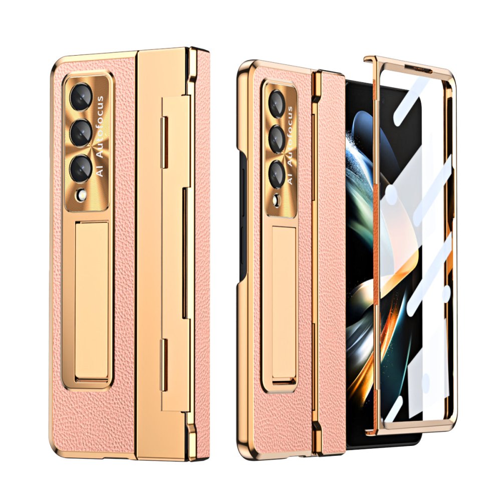 Armor Electroplated Anti-fall Protective Phone Case For Samsung Galaxy Z Fold3/4/5 With Back Screen Glass - eewoldia