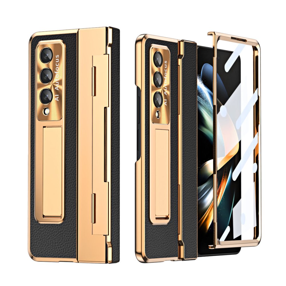 Armor Electroplated Anti-fall Protective Phone Case For Samsung Galaxy Z Fold3/4/5 With Back Screen Glass - eewoldia