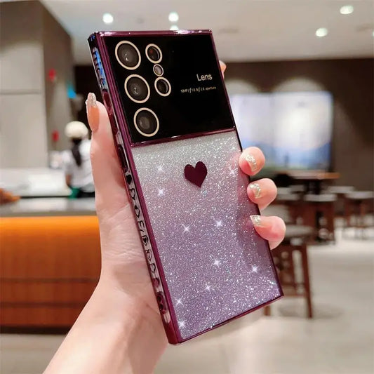 Fashion Gradient Glitter Plating Phone Case for Samsung Galaxy