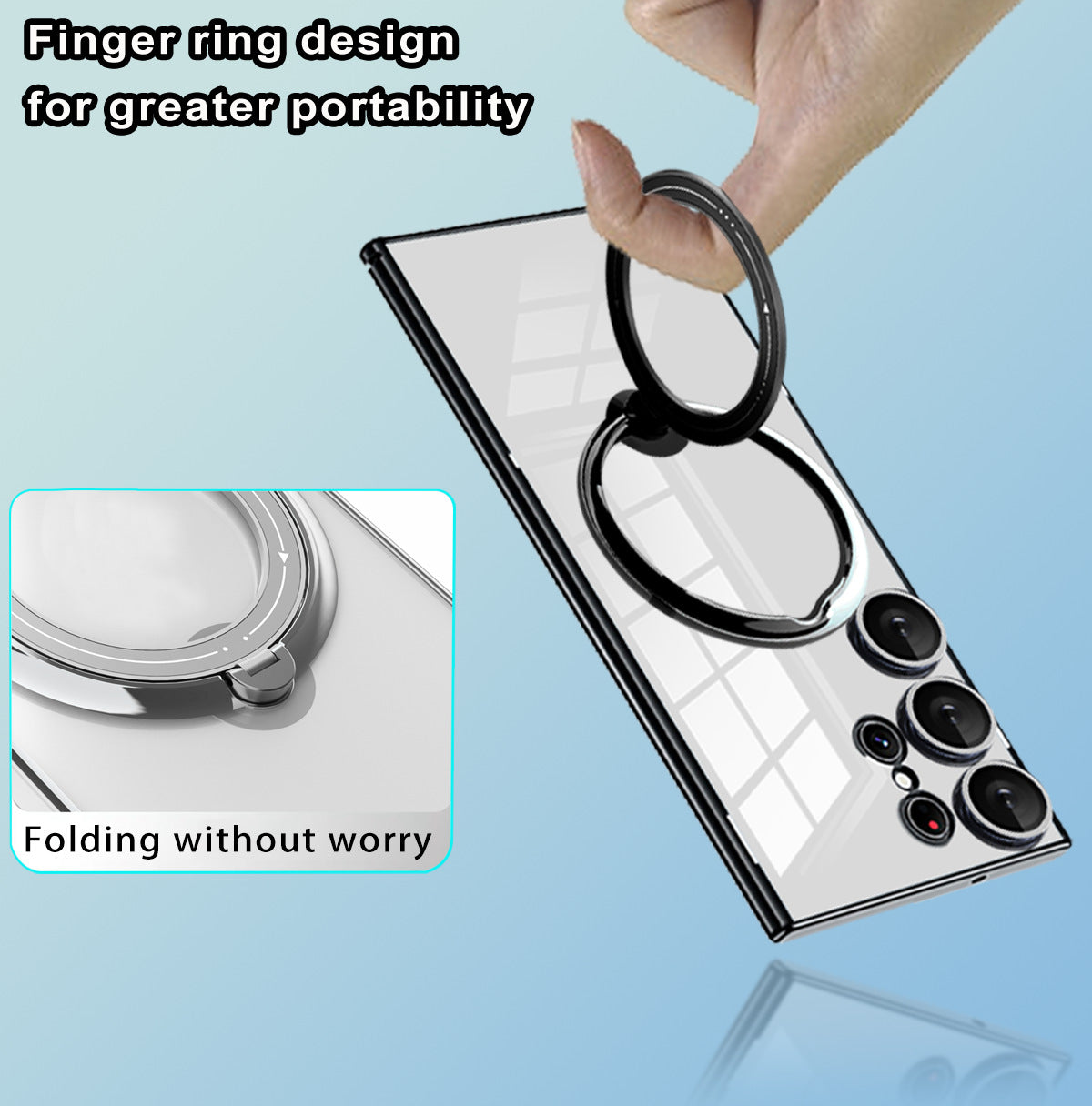 Electroplated Transparent Magnetic Bracket Samsung Case Support Magsafe Charging