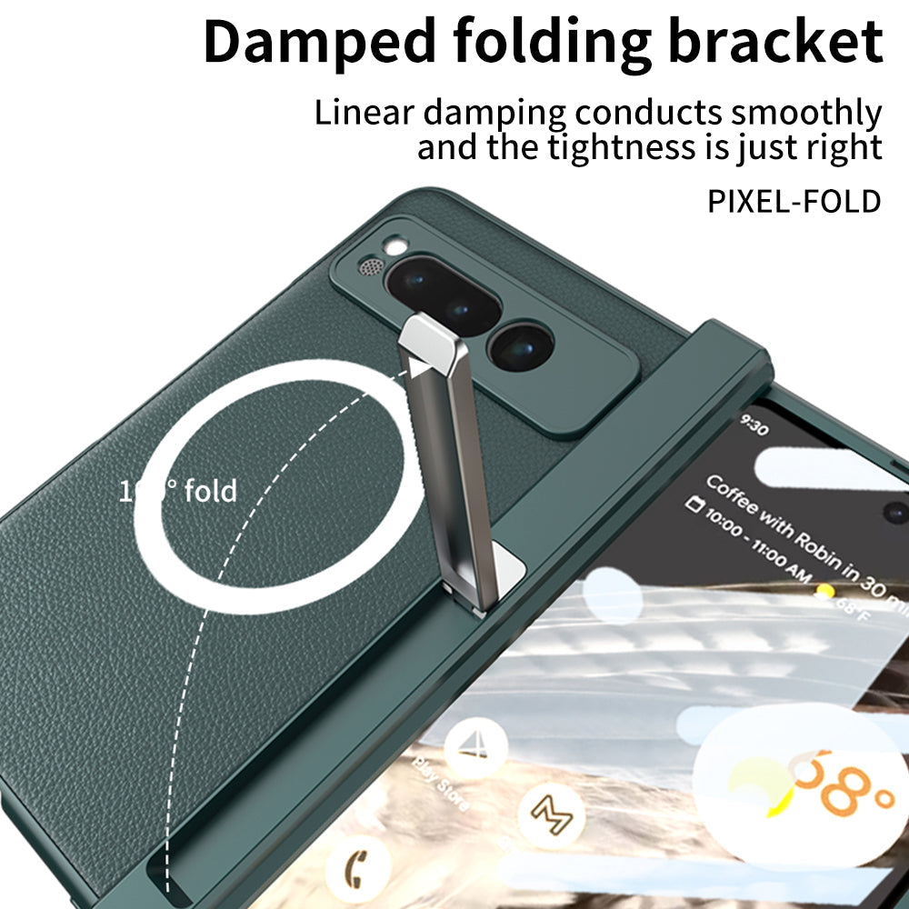 Magnetic Magsafe All-inclusive Invisible Bracket Leather Case For Google Pixel Fold With Back Screen Protector