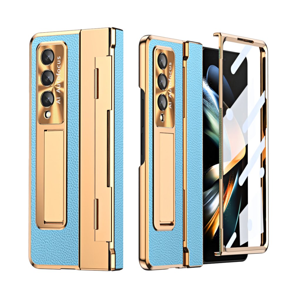 Armor Electroplated Anti-fall Protective Phone Case For Samsung Galaxy Z Fold3/4/5 With Back Screen Glass - eewoldia