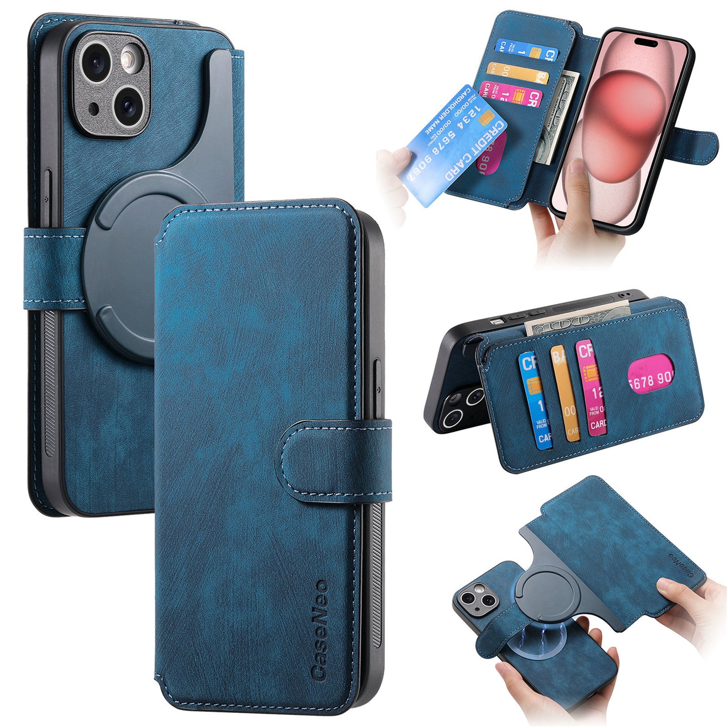 High quality leather wallet phone case for iPhone 13 14 15 Pro MaX