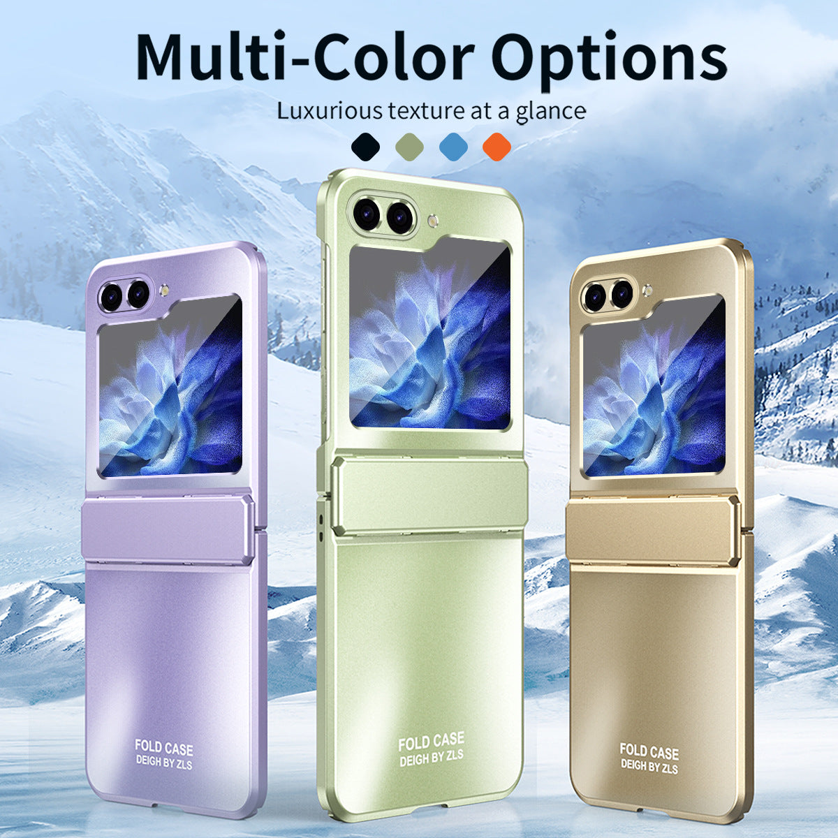 Frosted Plating Phone Case For Samsung Galaxy Z Flip5 Flip4 Flip3 5G