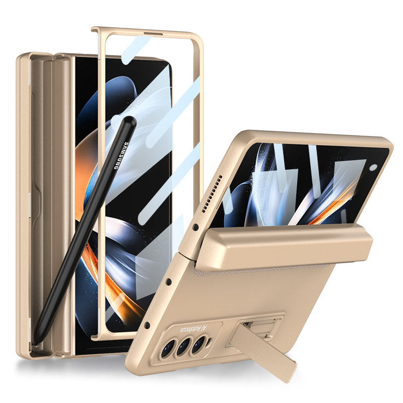 Magnetic Hinge Pen Box Protective Phone Case With Back Screen Glass For Samsung Galaxy Z Fold 5/4/3 5G