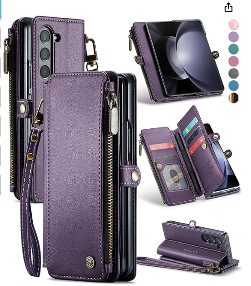 Samsung Galaxy Z Fold 6 5 4 3 Case Vintage Rits Leder 2 In1 Magnetische Portemonnee Kaartsleuf Flip Houder Beschermen Schokbestendige Hoes