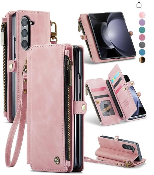 Samsung Galaxy Z Fold 6 5 4 3 Case Vintage Rits Leder 2 In1 Magnetische Portemonnee Kaartsleuf Flip Houder Beschermen Schokbestendige Hoes