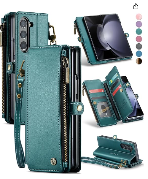 Samsung Galaxy Z Fold 6 5 4 3 Case Vintage Rits Leder 2 In1 Magnetische Portemonnee Kaartsleuf Flip Houder Beschermen Schokbestendige Hoes