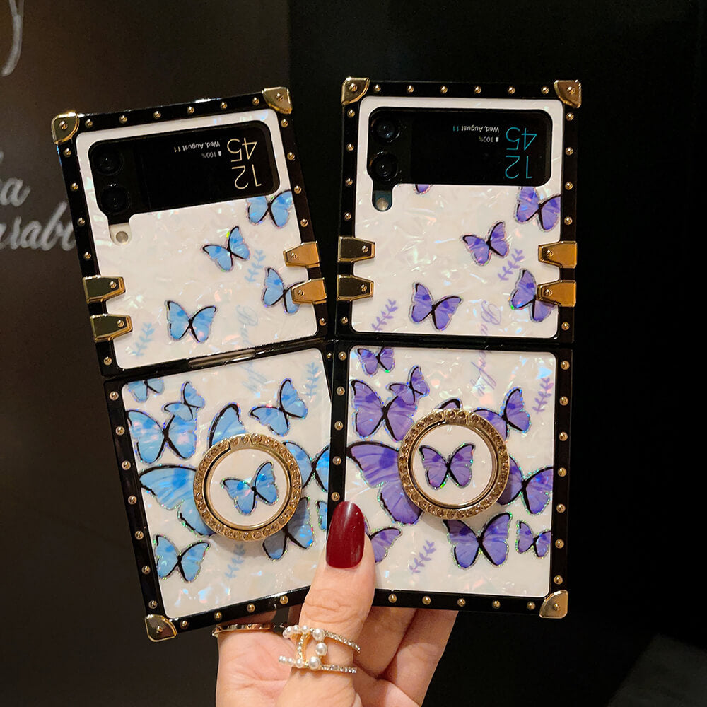 Butterfly Colorful Ring Phone Case for Samsung Galaxy Z Flip 3/4/5