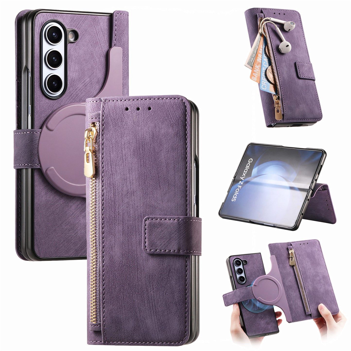 High quality leather wallet phone case for samsung Z Fold 5/4/3/ S24/S23/S22/S21 Ultra