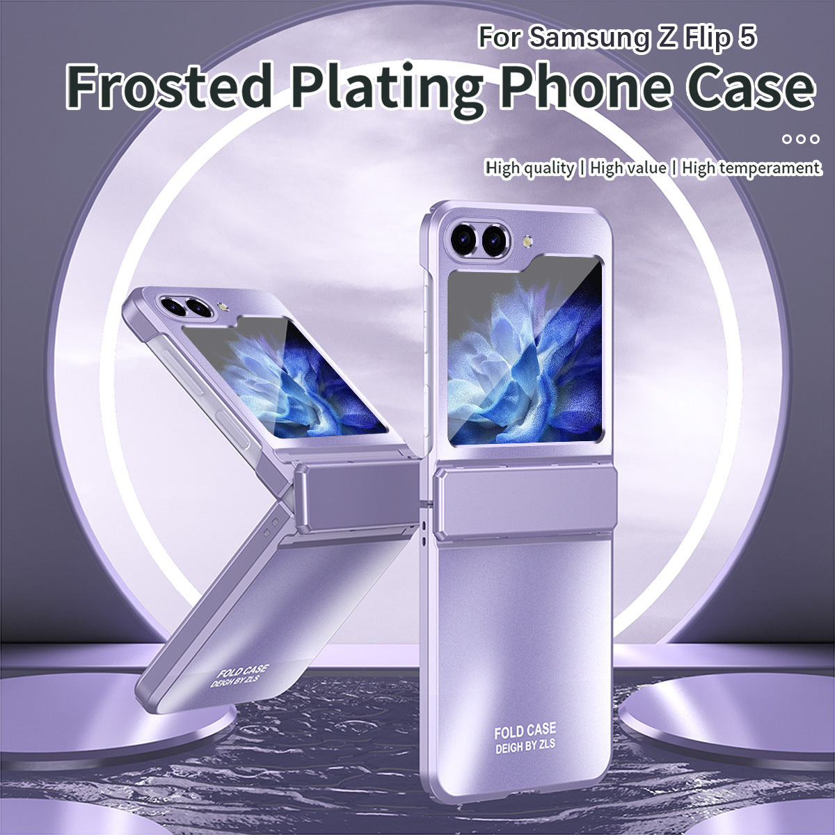 Frosted Plating Phone Case For Samsung Galaxy Z Flip5 Flip4 Flip3 5G