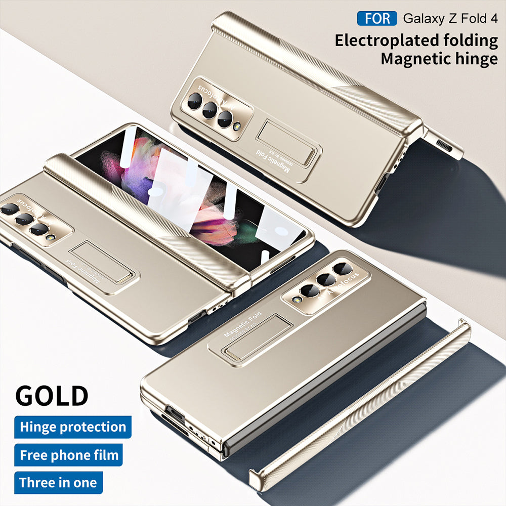 Electroplated Magnetic Hinge All-inclusive Protective Phone Case For Samsung Galaxy Z Fold3 Fold4 Fold5