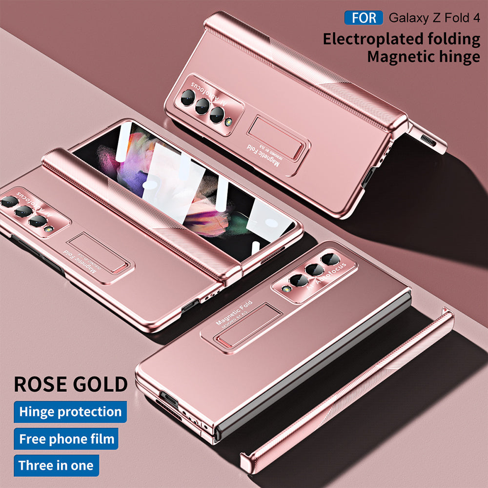Electroplated Magnetic Hinge All-inclusive Protective Phone Case For Samsung Galaxy Z Fold3 Fold4 Fold5