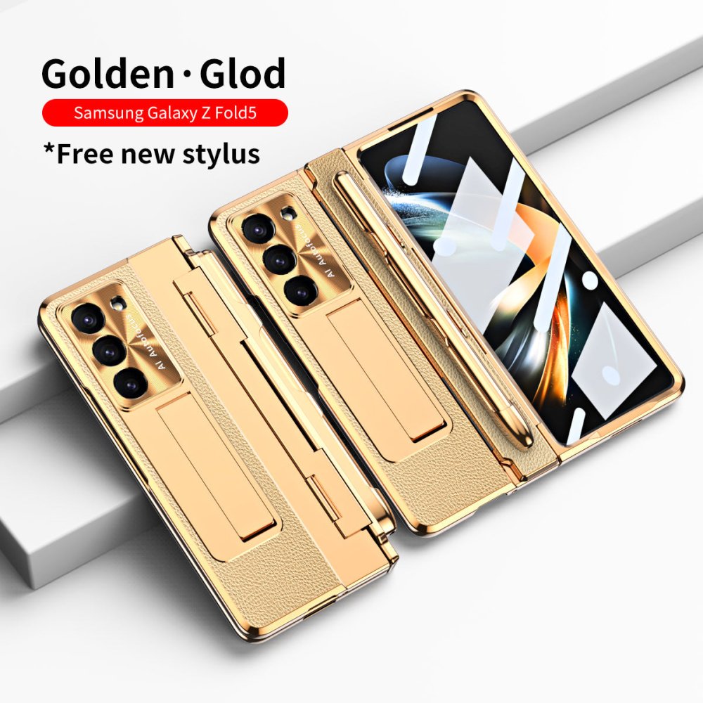 Armor Electroplated Anti-fall Protective Phone Case For Samsung Galaxy Z Fold3/4/5 With Back Screen Glass - eewoldia