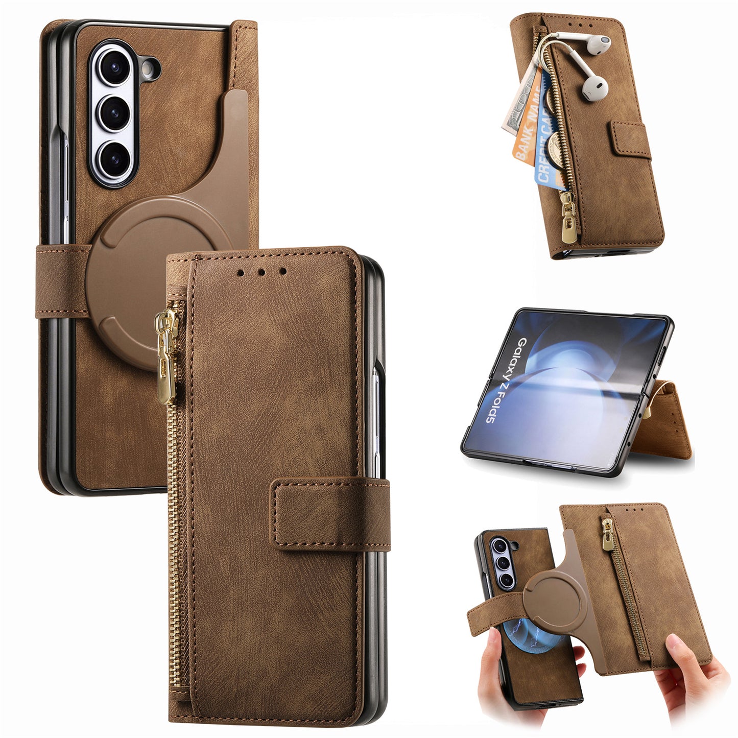 High quality leather wallet phone case for samsung Z Fold 5/4/3/ S24/S23/S22/S21 Ultra