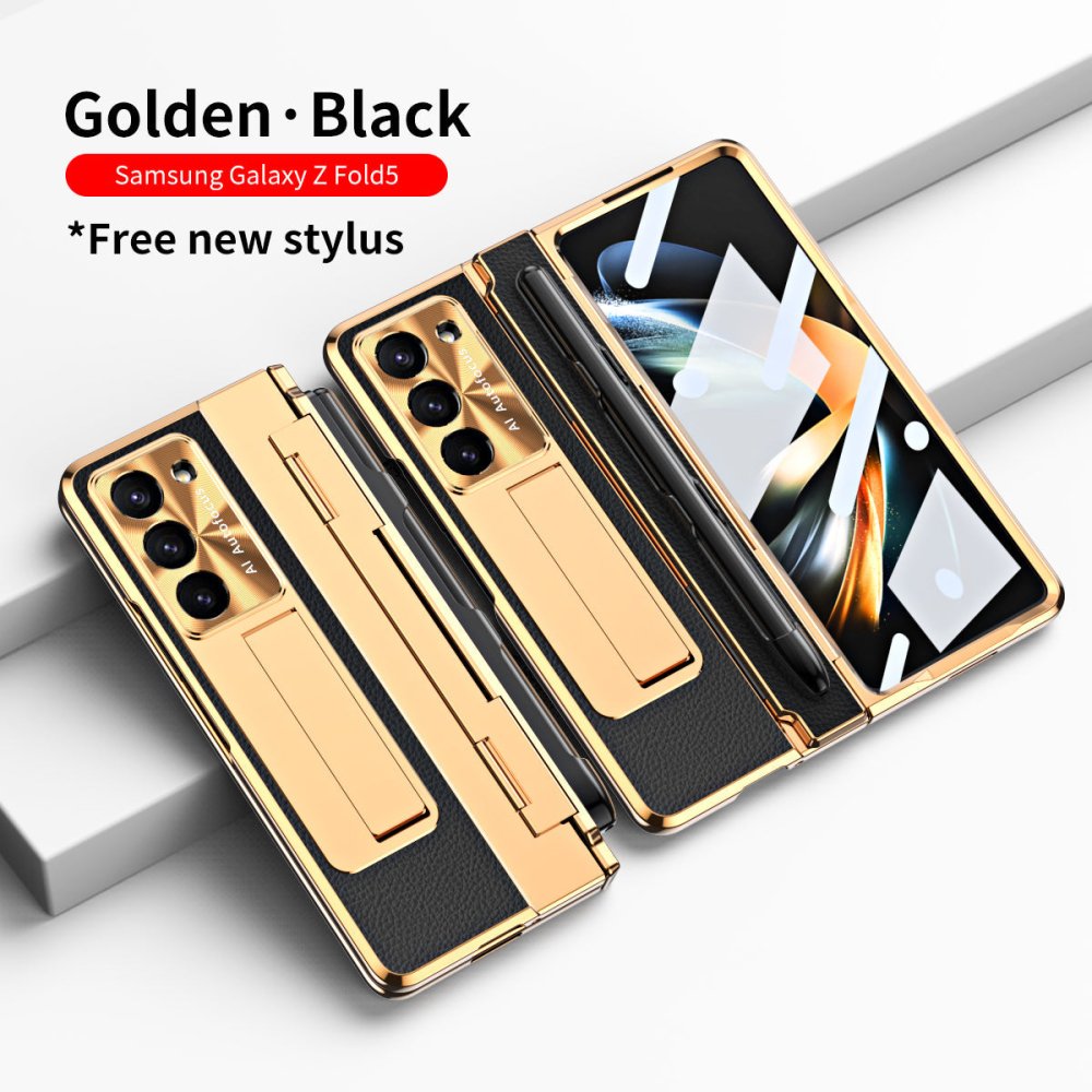 Armor Electroplated Anti-fall Protective Phone Case For Samsung Galaxy Z Fold3/4/5 With Back Screen Glass - eewoldia