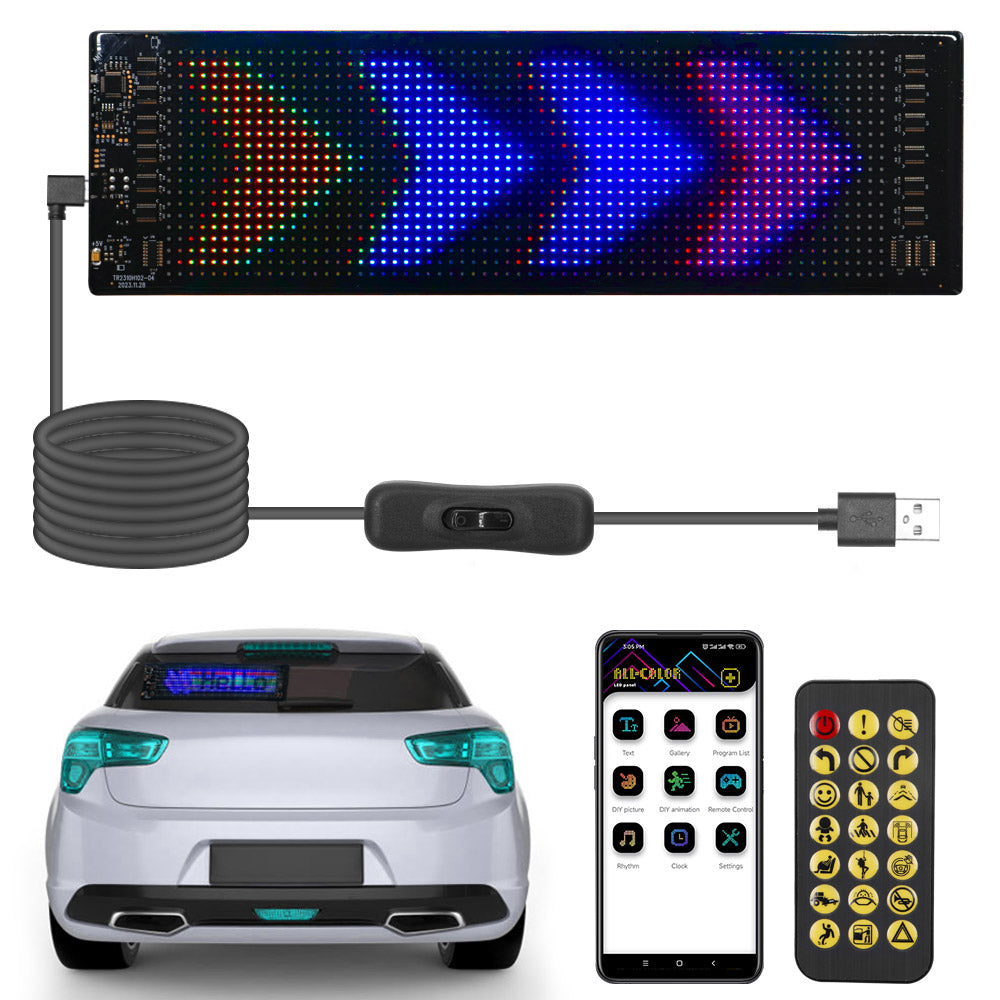 LED Matrix Pixel Panel ,USB 5V Flexible Addressable RGB Pattern Graffiti Scrolling Text Animation Display Car Shop,Bluetooth APP