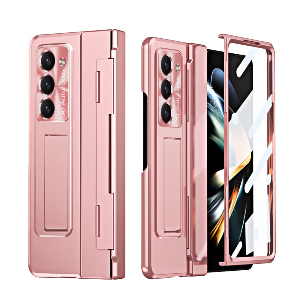 Armor Electroplated Anti-fall Protective Phone Case For Samsung Galaxy Z Fold3/4/5 With Back Screen Glass - eewoldia