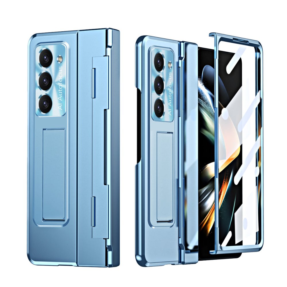 Armor Electroplated Anti-fall Protective Phone Case For Samsung Galaxy Z Fold3/4/5 With Back Screen Glass - eewoldia