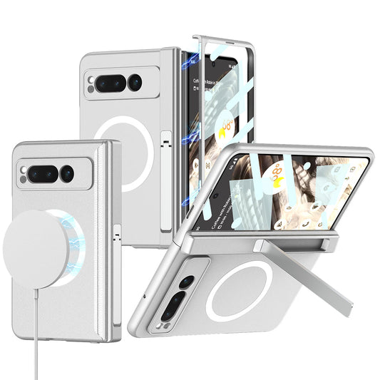 Magnetic Magsafe All-inclusive Invisible Bracket Phone Case For Google Pixel Fold With Back Screen Protector