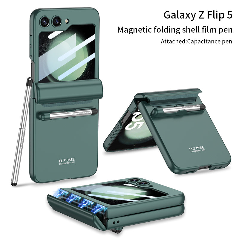 Magnetic All-included Shockproof Plastic Hard Cover For Samsung Galaxy Z Flip5 Flip4 Flip3 - Mycasety Mycasety