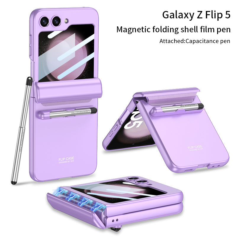 Magnetic All-included Shockproof Plastic Hard Cover For Samsung Galaxy Z Flip5 Flip4 Flip3 - Mycasety Mycasety