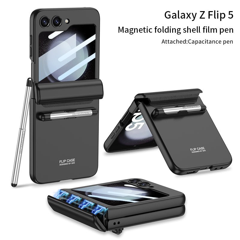 Magnetic All-included Shockproof Plastic Hard Cover For Samsung Galaxy Z Flip5 Flip4 Flip3 - Mycasety Mycasety