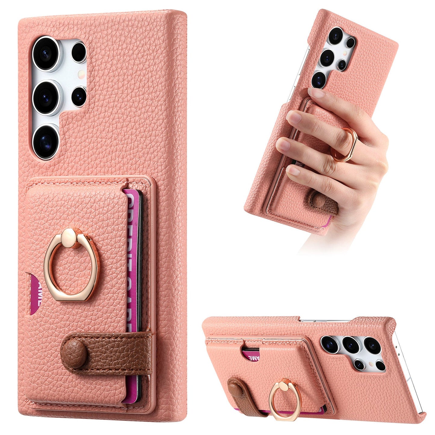 Lychee Pattern Wallet Phone Case for Samsung Galaxy