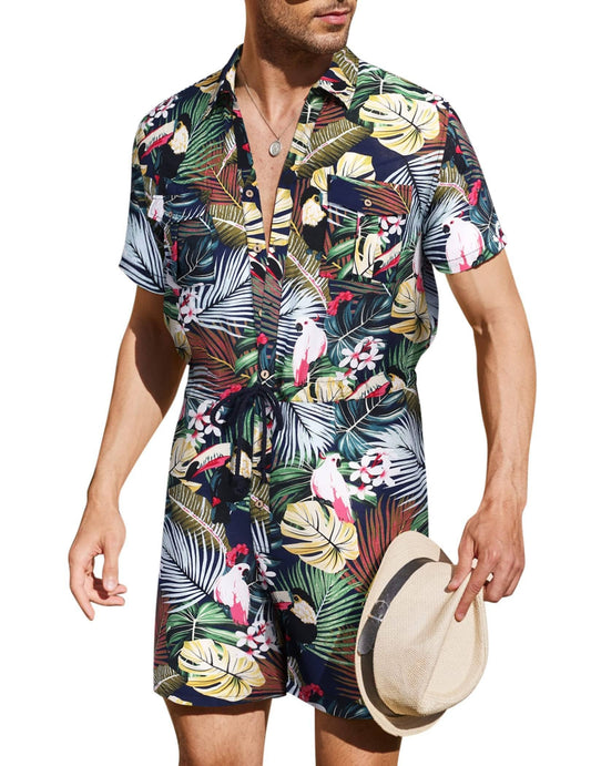 Floral One Piece Hawaiian Jumpsuit (US Only)