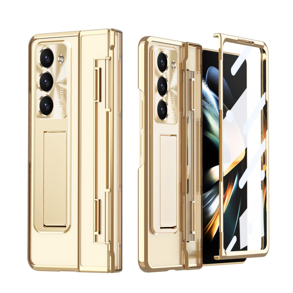 Armor Electroplated Anti-fall Protective Phone Case For Samsung Galaxy Z Fold3/4/5 With Back Screen Glass - eewoldia