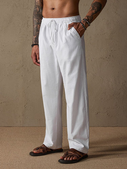 Casual Loose Fit Cotton Linen Straight Pants