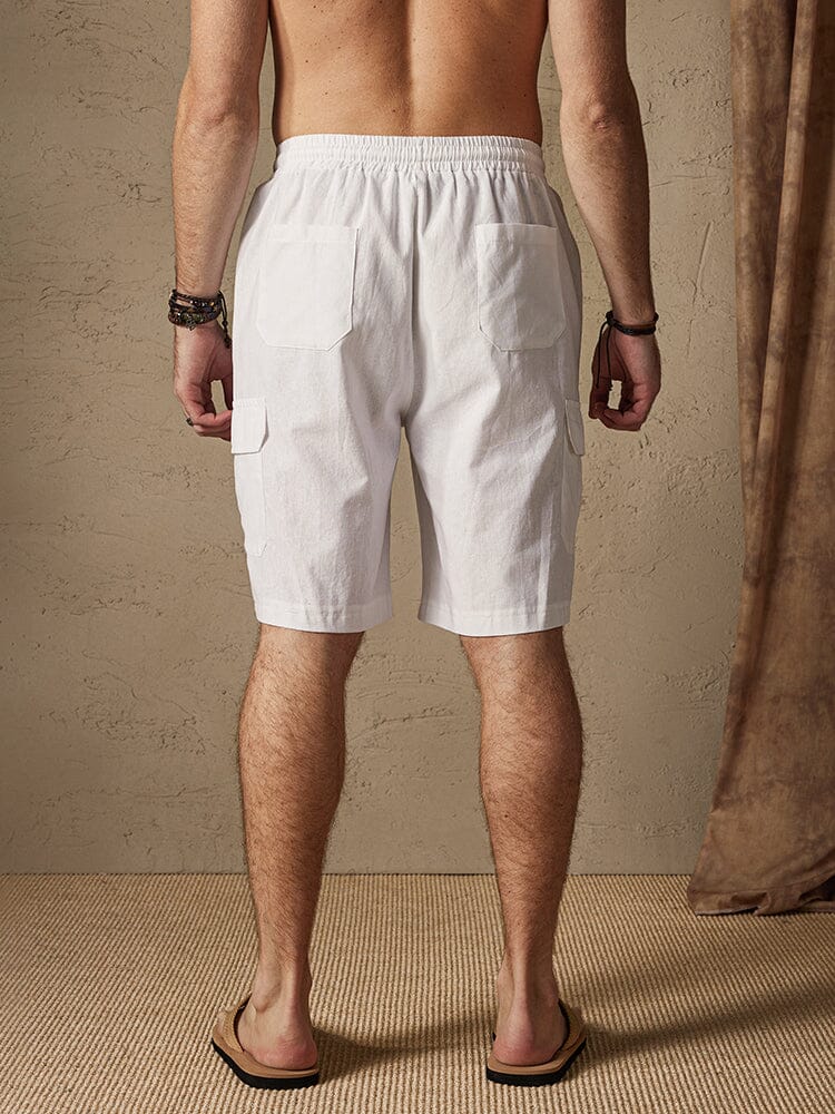 Linen Style Casual Shorts with Pockets