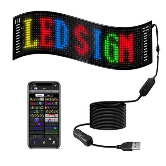 LED Matrix Pixel Panel ,USB 5V Flexible Addressable RGB Pattern Graffiti Scrolling Text Animation Display Car Shop,Bluetooth APP
