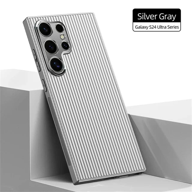 Silicone Shockproof Cushioned Matte Pinstripe Phone Case for Samsung Galaxy