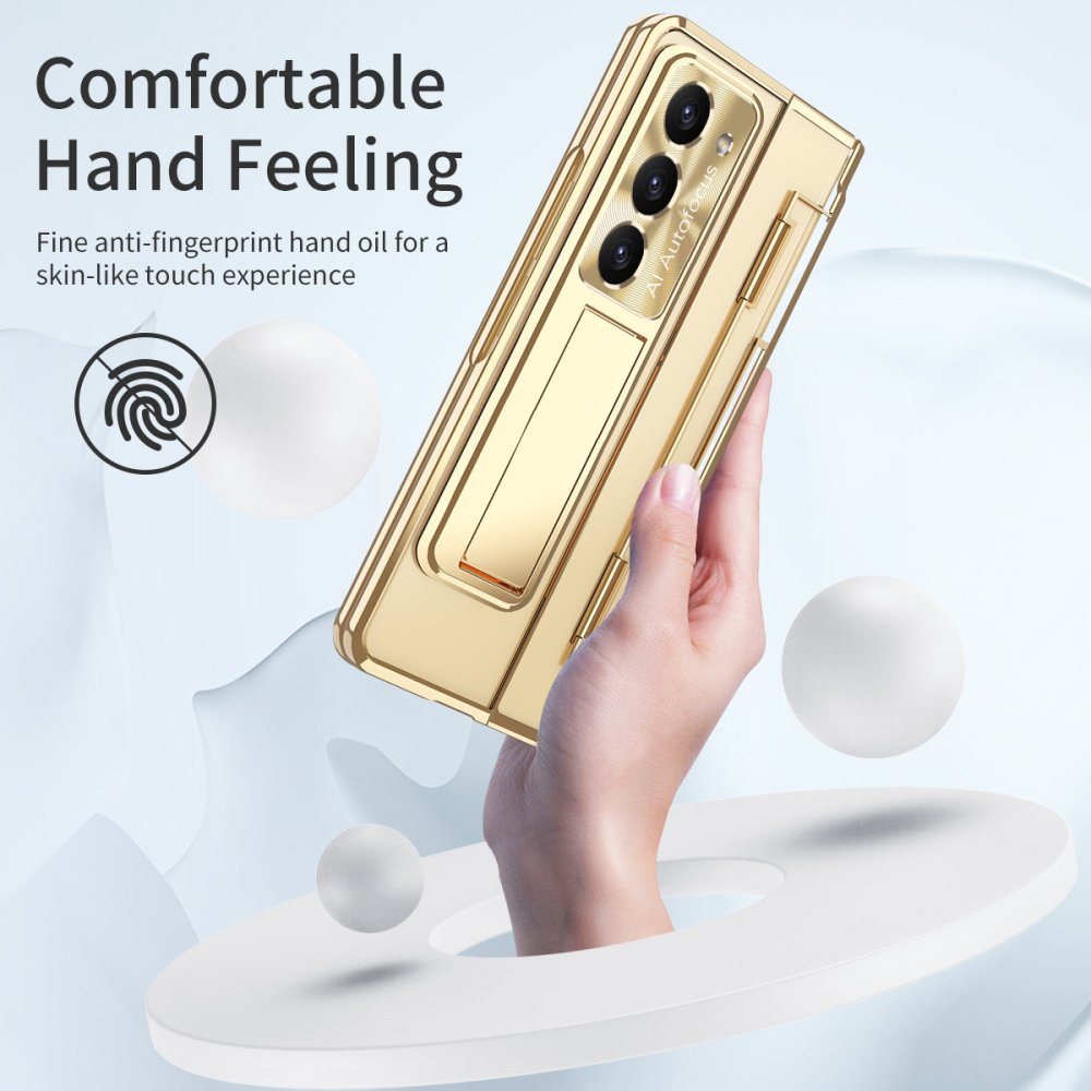 Armor Electroplated Anti-fall Protective Phone Case For Samsung Galaxy Z Fold3/4/5 With Back Screen Glass - eewoldia