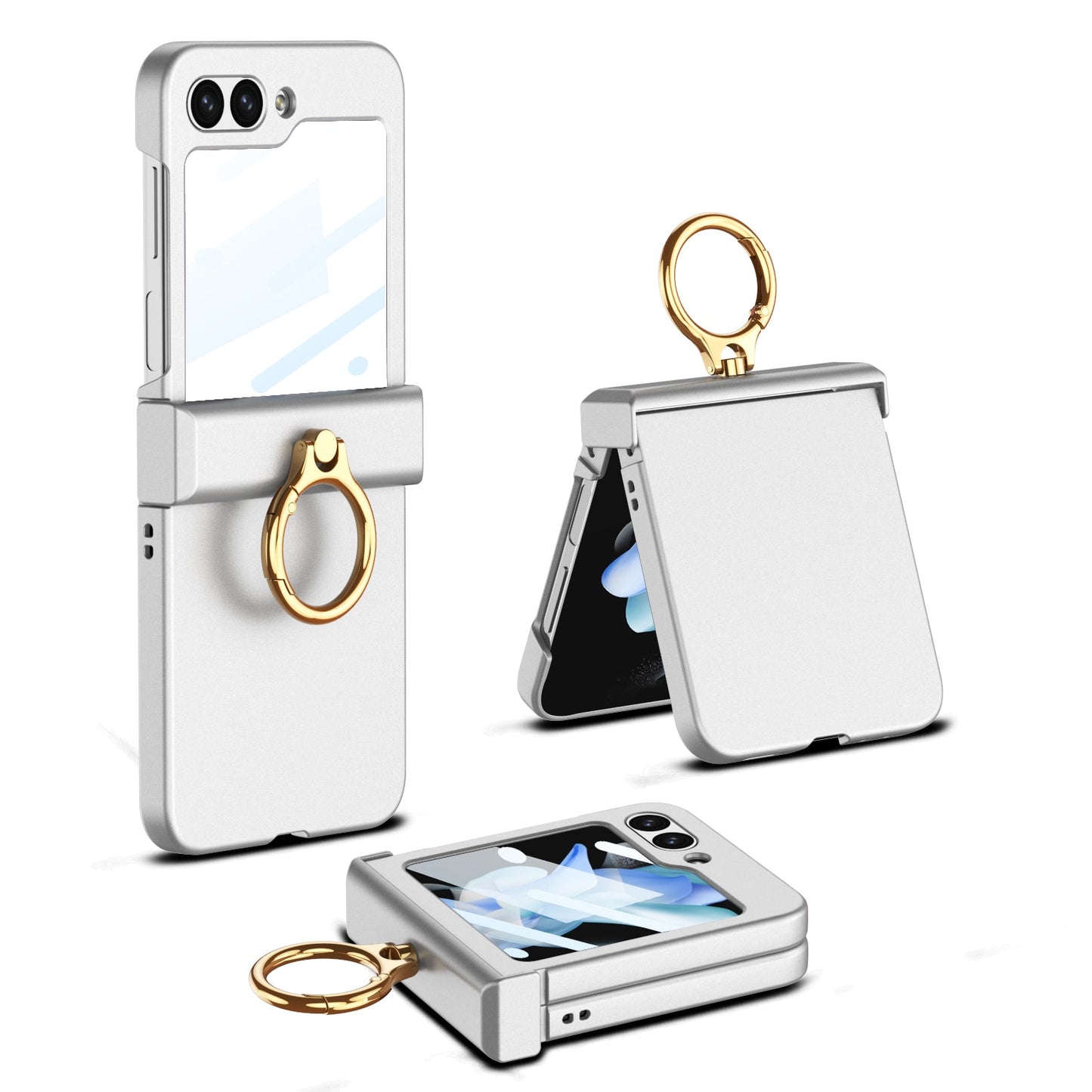 All-inclusive Protective Ring Holder Phone Case For Samsung Galaxy Z Flip5 Flip4 Flip3