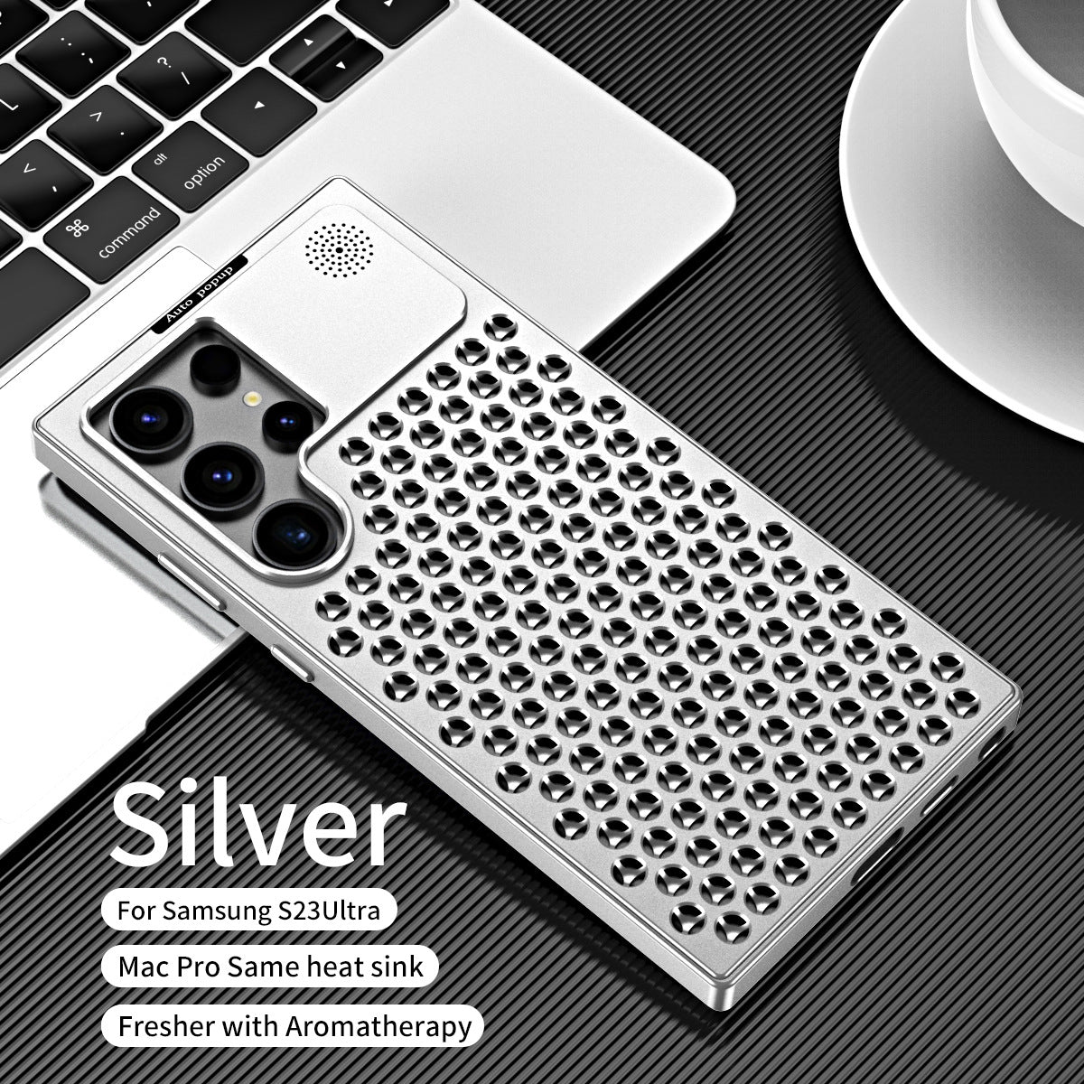 Aroma Diffuser Shell Aluminum Alloy Metal Heat Dissipation Anti-fall Phone Case For  Samsung Galaxy