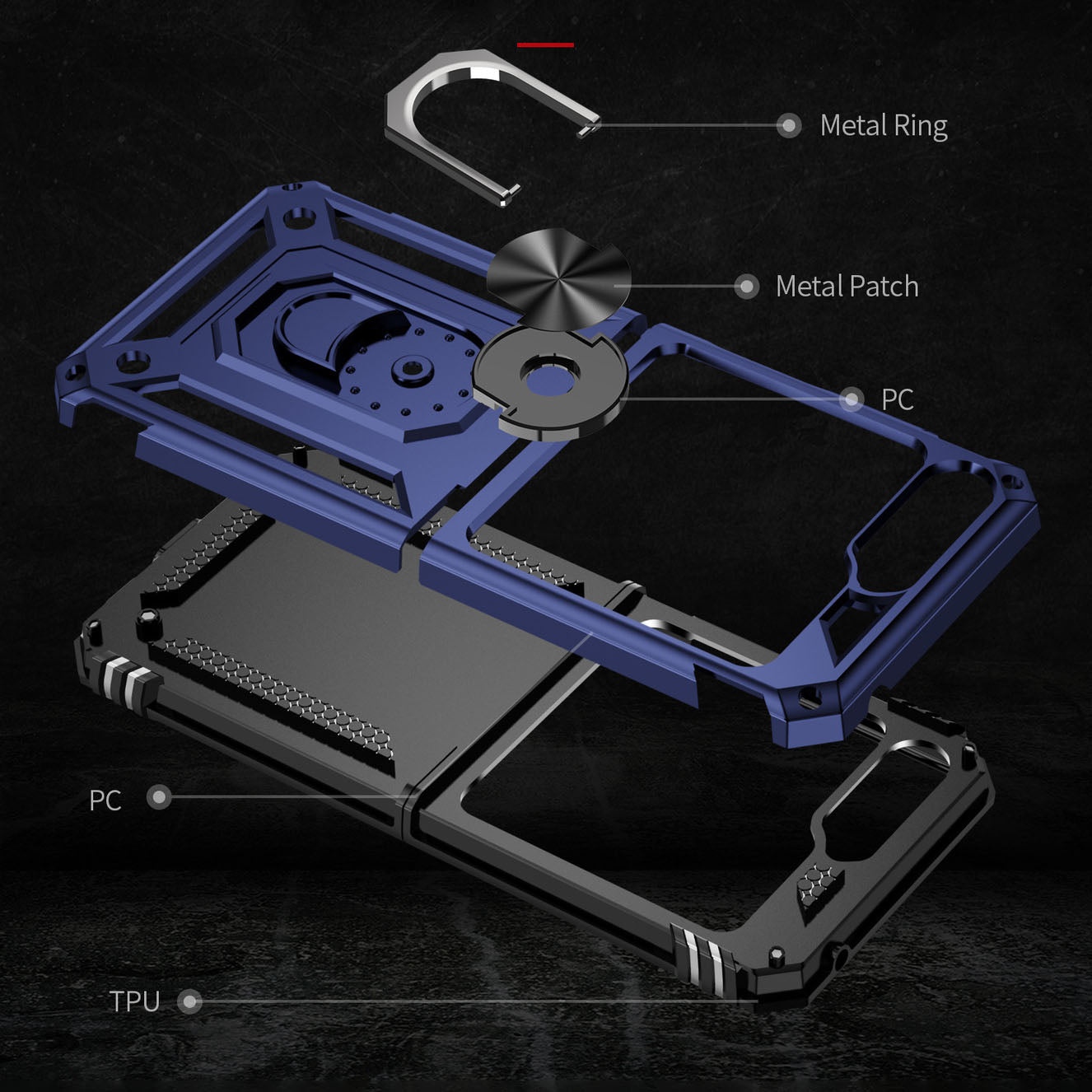 Drop Tested Cover with Magnetic Kickstand Car Mount Protective Case for Samsung Galaxy Z Flip3 Flip4 Flip5