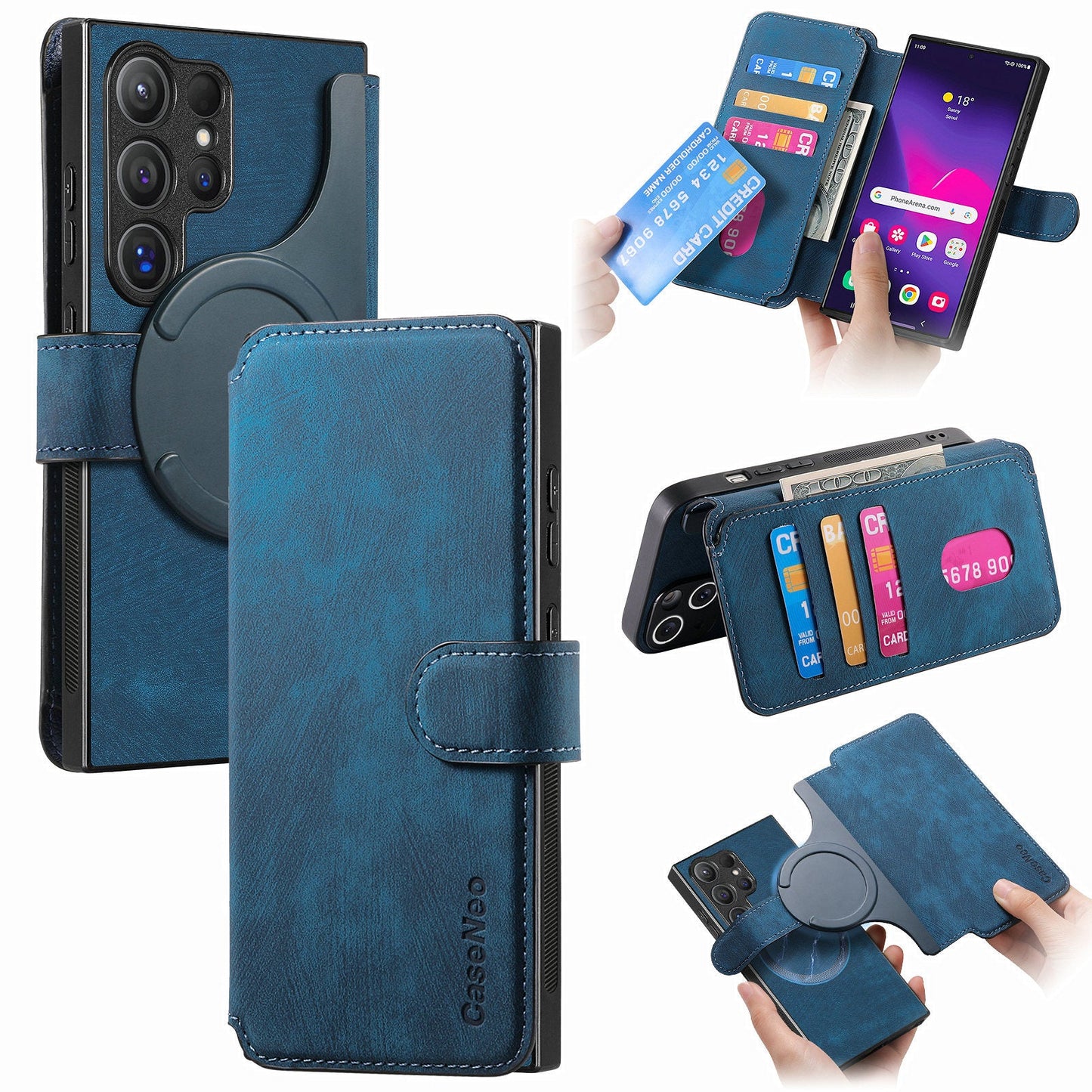 RFID 2-in-1 Detachable Wallet Magnetic Case for Samsung Galaxy