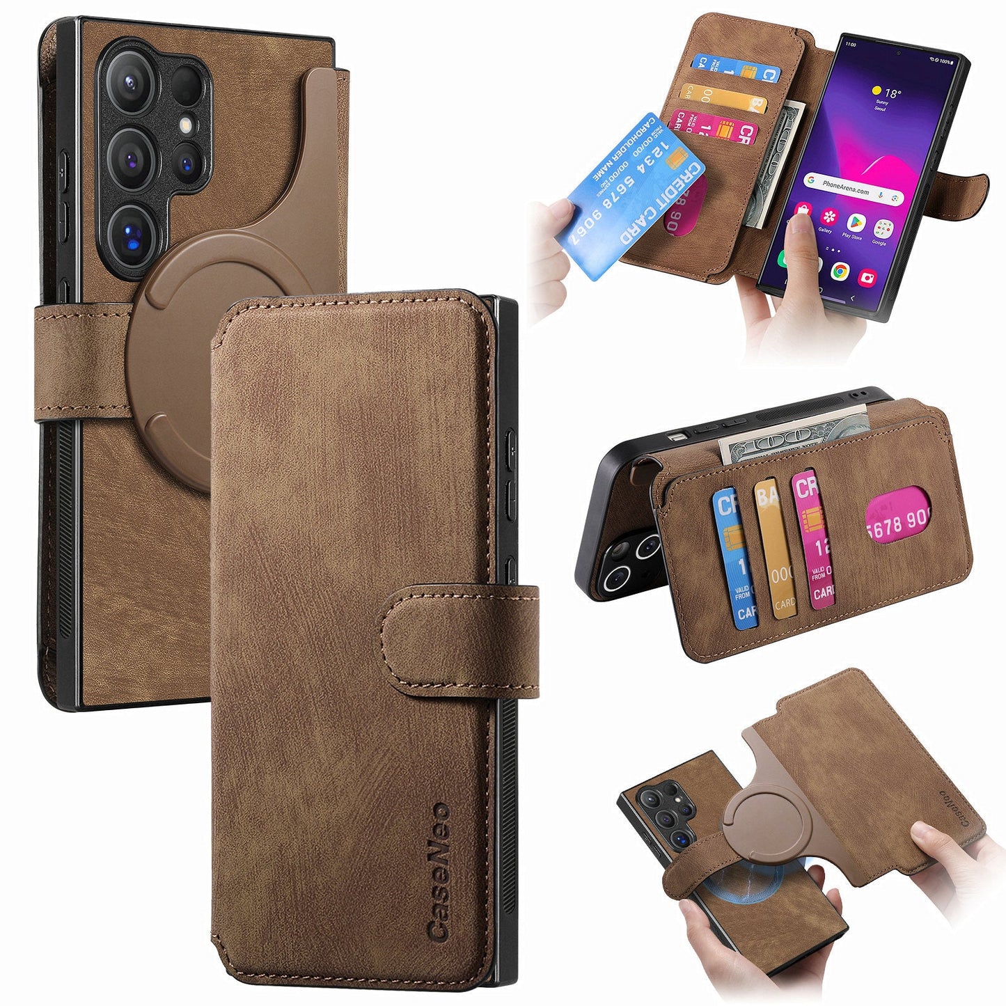 RFID 2-in-1 Detachable Wallet Magnetic Case for Samsung Galaxy