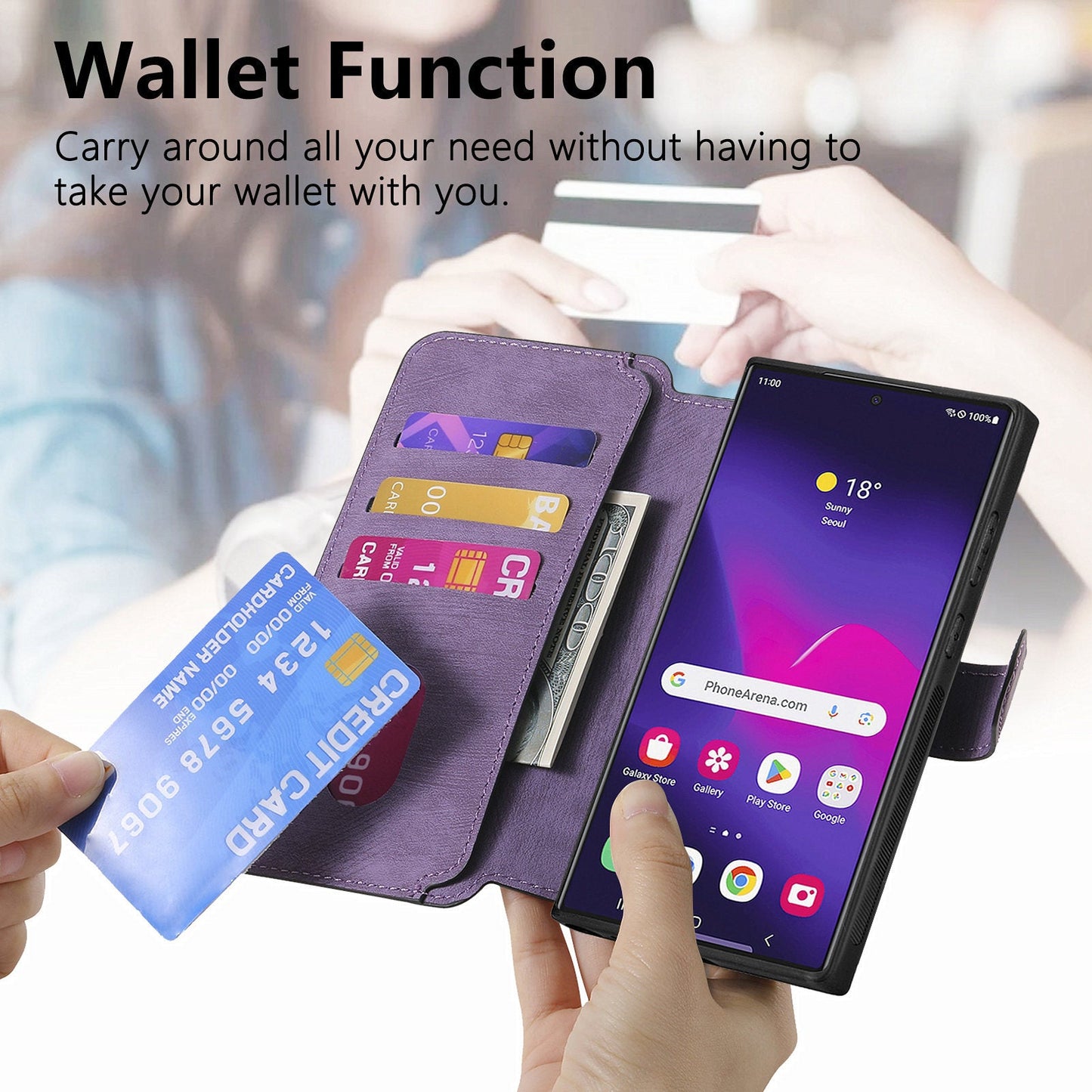 RFID 2-in-1 Detachable Wallet Magnetic Case for Samsung Galaxy