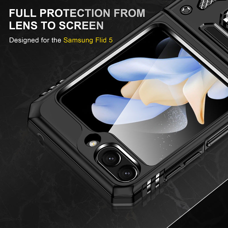 Samsung Z Flip 5 Case Metal Ring Car Magnetic Bracket Protective Case