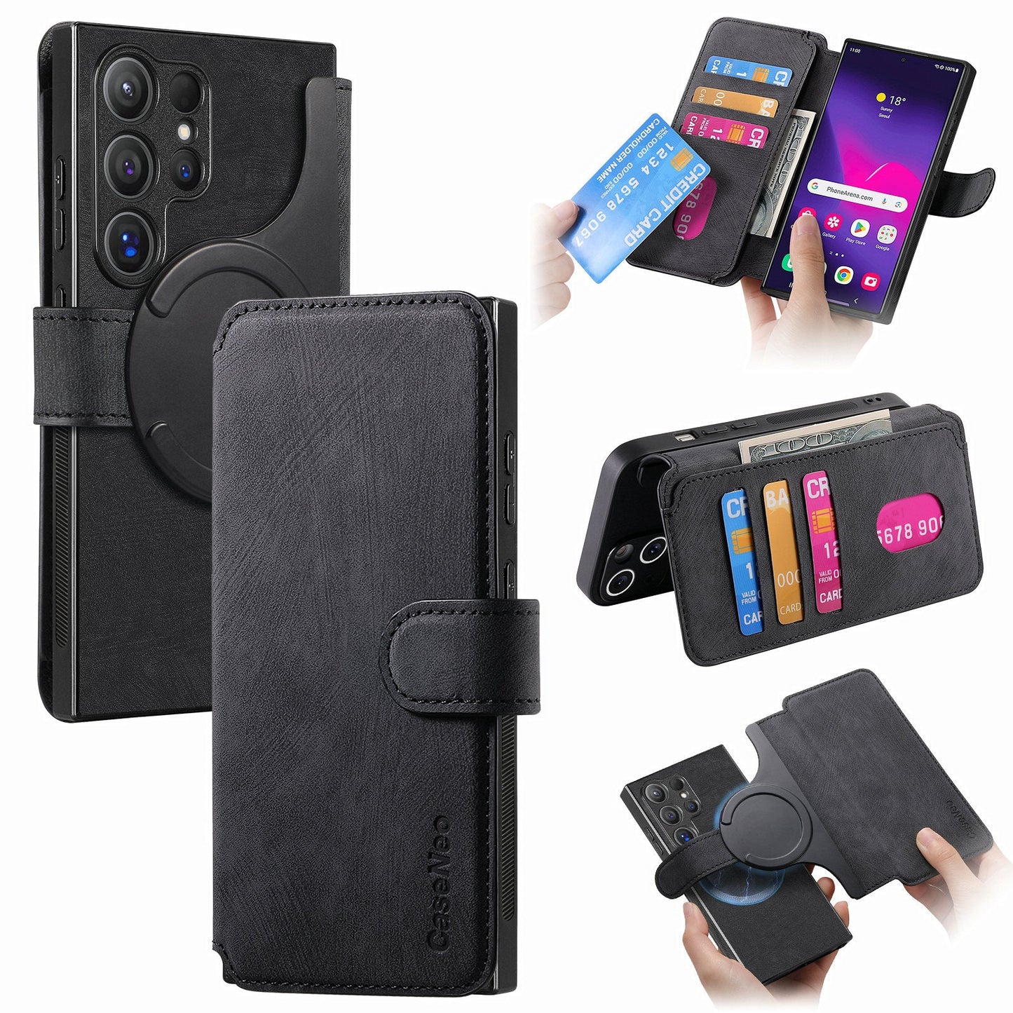 RFID 2-in-1 Detachable Wallet Magnetic Case for Samsung Galaxy