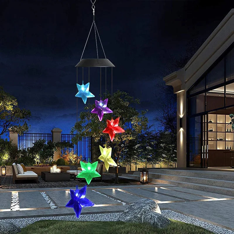 Star and Moon Solar LED Wind Chimes